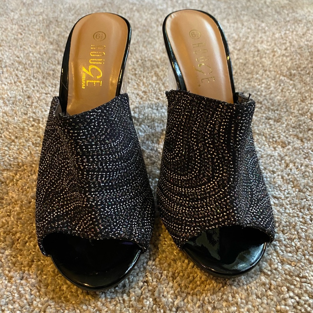 Open toe clear heels